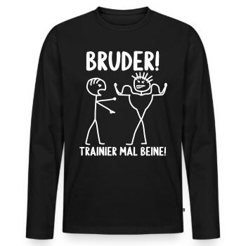 Fitness Bodybuilder Gym Alter hast du trainiert - Männer Premium Bio Langarmshirt - Schwarz - Vorne - Nico (187cm)