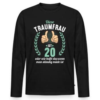 Diese Traumfrau ist 20 Jahre 20 Geburtstag - Männer Premium Bio Langarmshirt - Schwarz - Vorne - Nico (187cm)