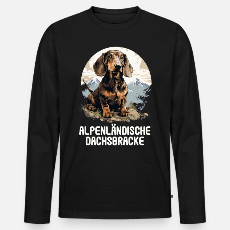 Alpenländische Dachsbracke - Männer Premium Bio Langarmshirt - Schwarz
