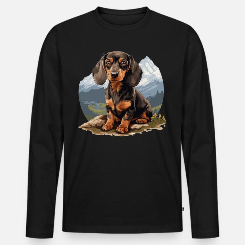 Alpenländische Dachsbracke - Männer Premium Bio Langarmshirt - Schwarz