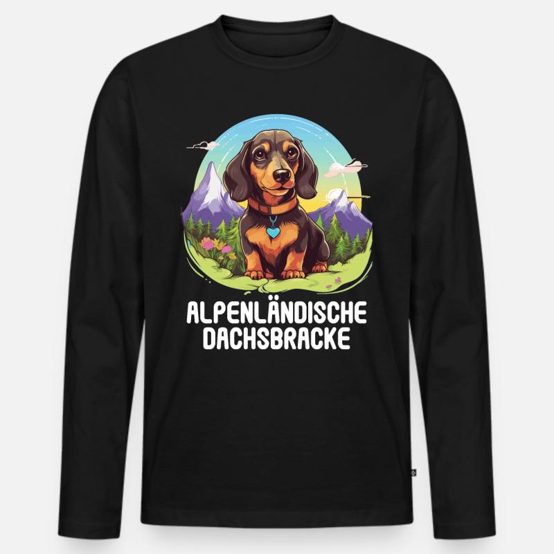 Alpenländische Dachsbracke - Männer Premium Bio Langarmshirt - Schwarz