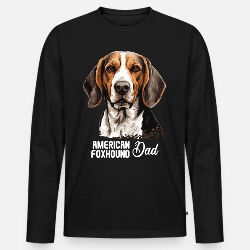 Hund American Foxhound - Männer Premium Bio Langarmshirt - Schwarz
