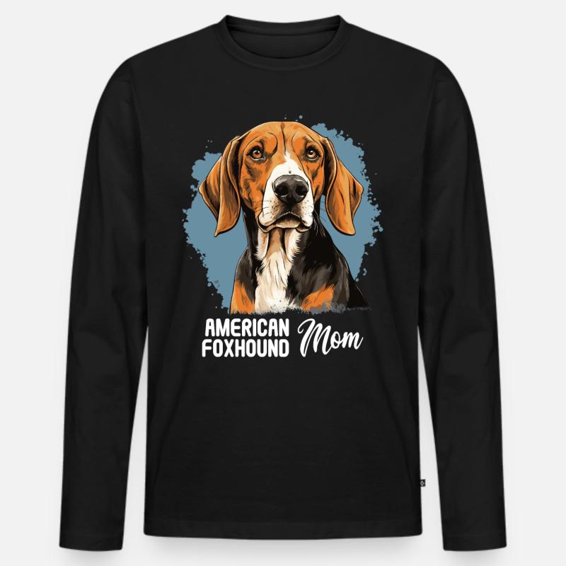 Hund American Foxhound - Männer Premium Bio Langarmshirt - Schwarz
