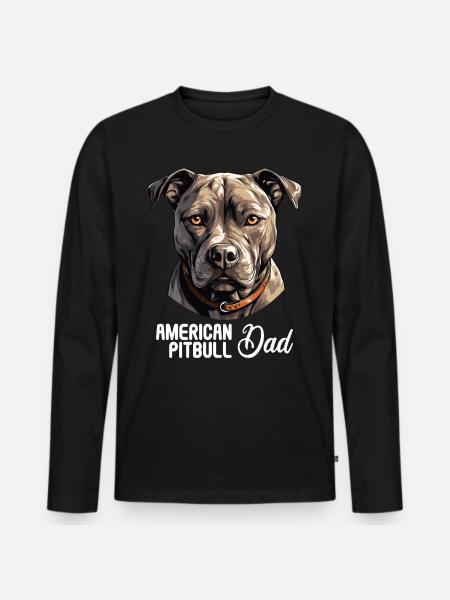 Dog American Pitbull - Men's Premium Organic Long Sleeve Shirt - black
