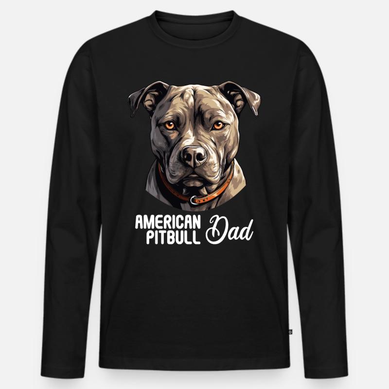 Hund American Pitbull - Männer Premium Bio Langarmshirt - Schwarz