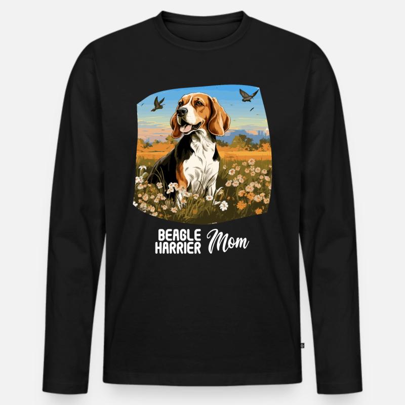Hund Beagle Harrier - Männer Premium Bio Langarmshirt - Schwarz