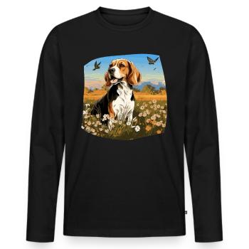 Busard Saint-Martin - T-shirt manches longues Premium bio Homme - noir - Devant - Nico (187cm)