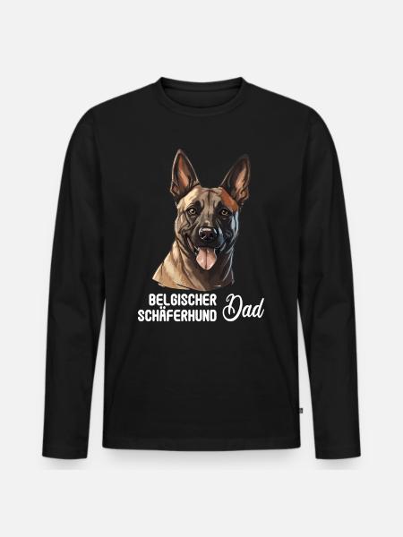 Hund Belgischer Schäferhund - Männer Premium Bio Langarmshirt - Schwarz