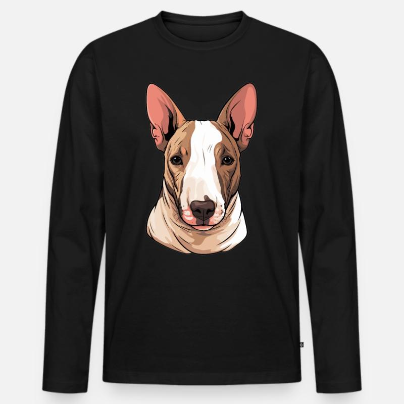 Hund Bullterrier - Männer Premium Bio Langarmshirt - Schwarz
