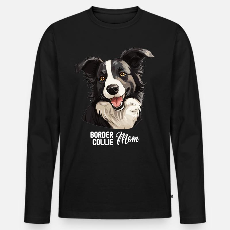 Hund Border Collie - Männer Premium Bio Langarmshirt - Schwarz