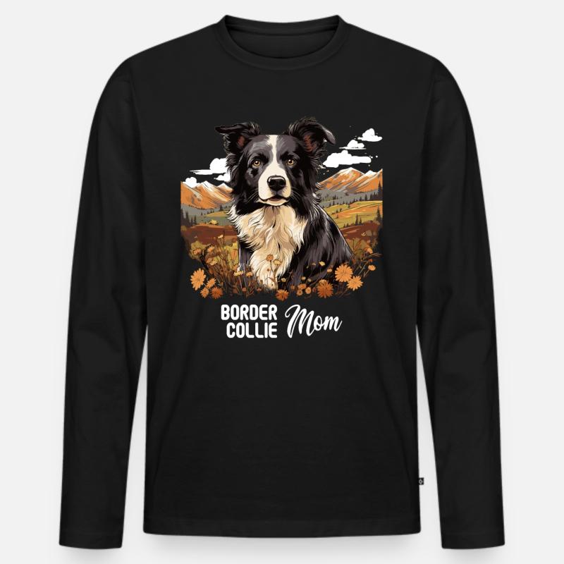 Hund Border Collie - Männer Premium Bio Langarmshirt - Schwarz
