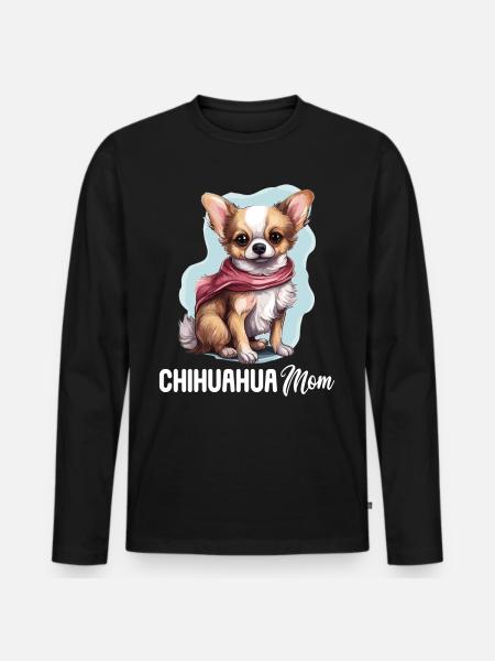 Dog Chihuahua - Men's Premium Organic Long Sleeve Shirt - black