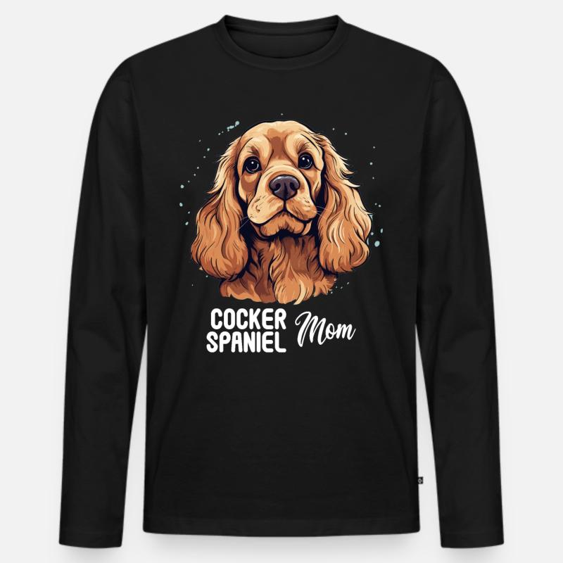 Hund Cocker Spaniel - Männer Premium Bio Langarmshirt - Schwarz