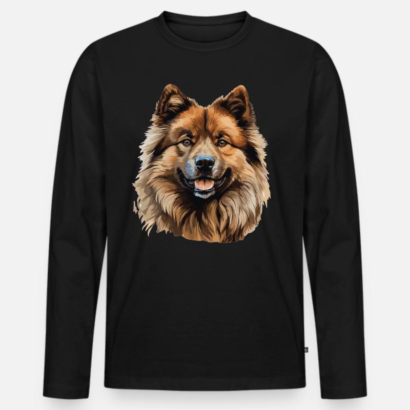 Hund Eurasier - Männer Premium Bio Langarmshirt - Schwarz