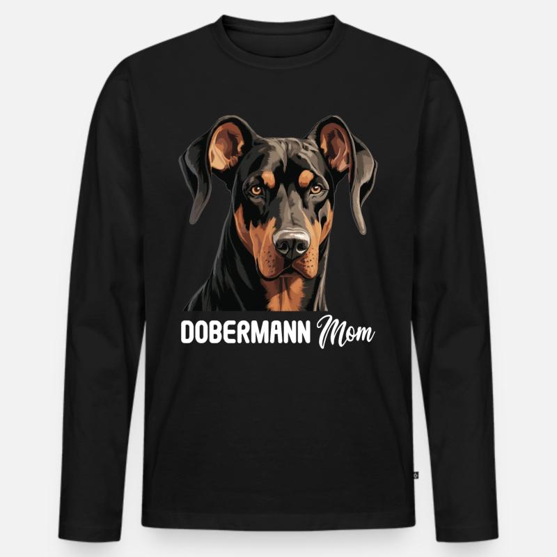 Hund Dobermann - Männer Premium Bio Langarmshirt - Schwarz