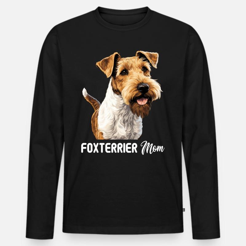 Hund Foxterrier - Männer Premium Bio Langarmshirt - Schwarz