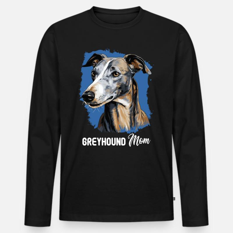 Hund Greyhound - Männer Premium Bio Langarmshirt - Schwarz
