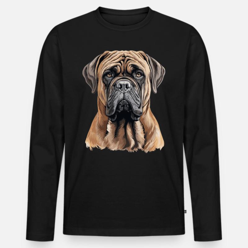 Mastiff - Männer Premium Bio Langarmshirt - Schwarz