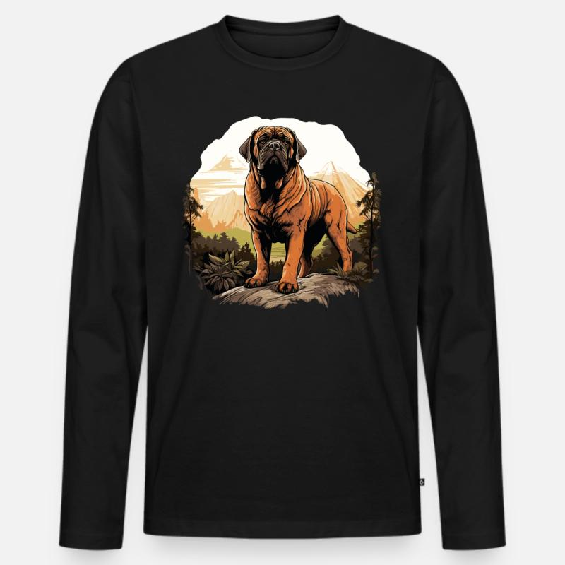 Mastiff - Männer Premium Bio Langarmshirt - Schwarz