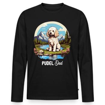 Caniche - T-shirt manches longues Premium bio Homme - noir - Devant - Nico (187cm)