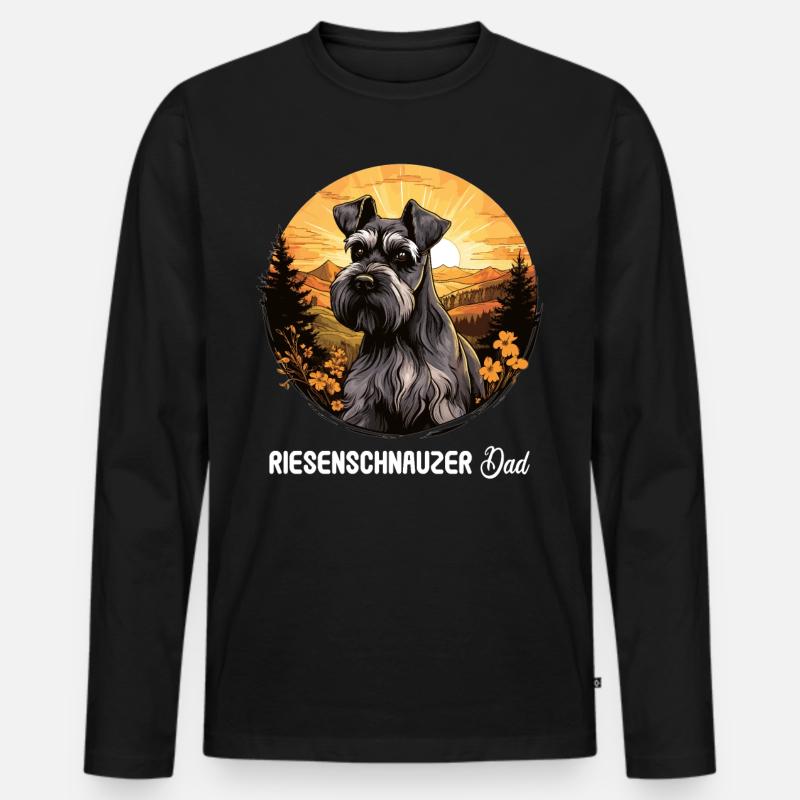 Riesenschnauzer - Männer Premium Bio Langarmshirt - Schwarz
