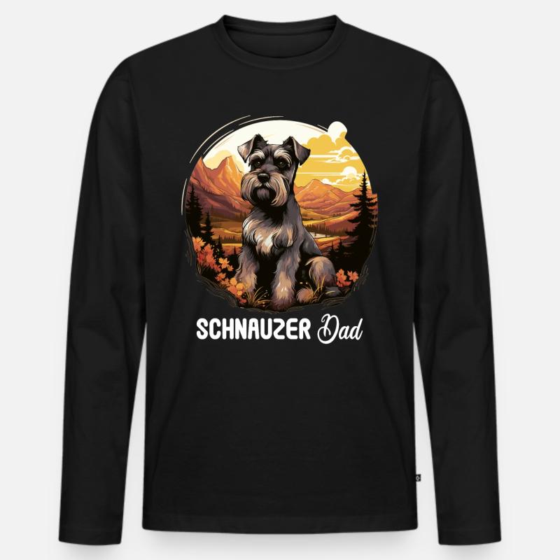Schnauzer - Männer Premium Bio Langarmshirt - Schwarz