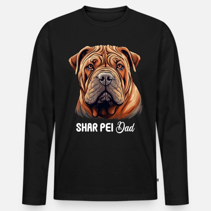Shar Pei - Männer Premium Bio Langarmshirt - Schwarz