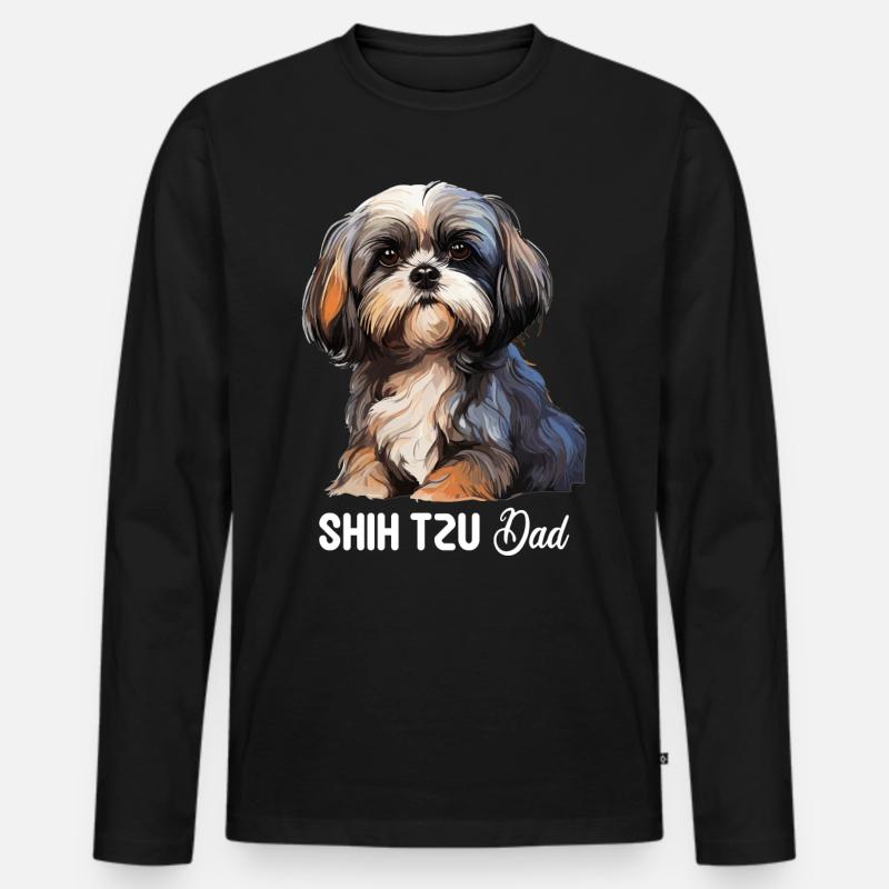 Shih Tzu - Männer Premium Bio Langarmshirt - Schwarz