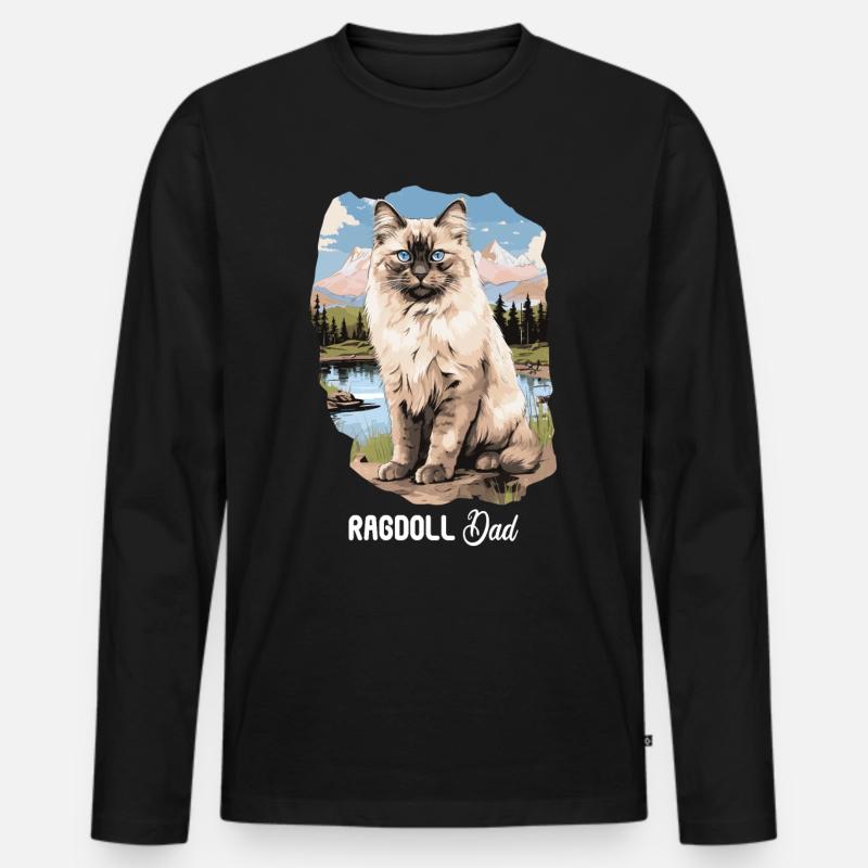 Ragdoll - Männer Premium Bio Langarmshirt - Schwarz