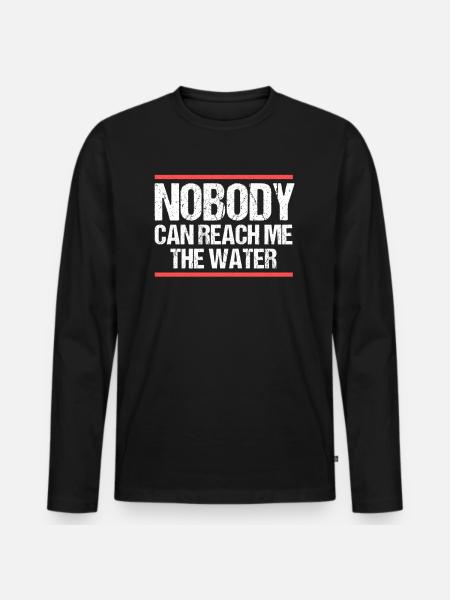 Niemand kan me bereiken het water Denglisch - Mannen Premium Bio shirt met lange mouwen - zwart