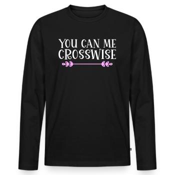 Vous pouvez me croiser Denglisch - T-shirt manches longues Premium bio Homme - noir - Devant - Nico (187cm)