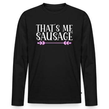 That´s me sausage. Denglisch - Männer Premium Bio Langarmshirt - Schwarz - Vorne - Nico (187cm)