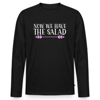 Maintenant, nous avons la salade. Danglais - T-shirt manches longues Premium bio Homme - noir - Devant - Nico (187cm)