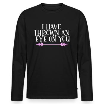 Je t’ai jeté un œil Denglisch - T-shirt manches longues Premium bio Homme - noir - Devant - Nico (187cm)