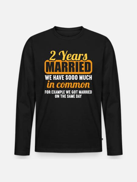 Vi har meget til fælles 2. bryllupsdag - Premium økologisk langærmet T-shirt til mænd - sort