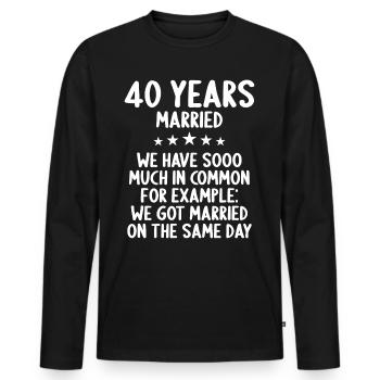 Nous avons beaucoup en commun 40e anniversaire de mariage - T-shirt manches longues Premium bio Homme - noir - Devant - Nico (187cm)