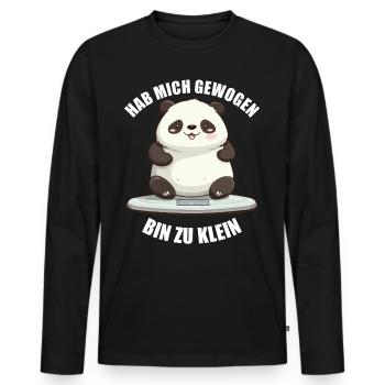 Hab mich gewogen bin zu klein Panda - Männer Premium Bio Langarmshirt - Schwarz - Vorne - Nico (187cm)