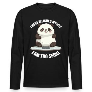 Hab mich gewogen bin zu klein Panda - Männer Premium Bio Langarmshirt - Schwarz - Vorne - Nico (187cm)