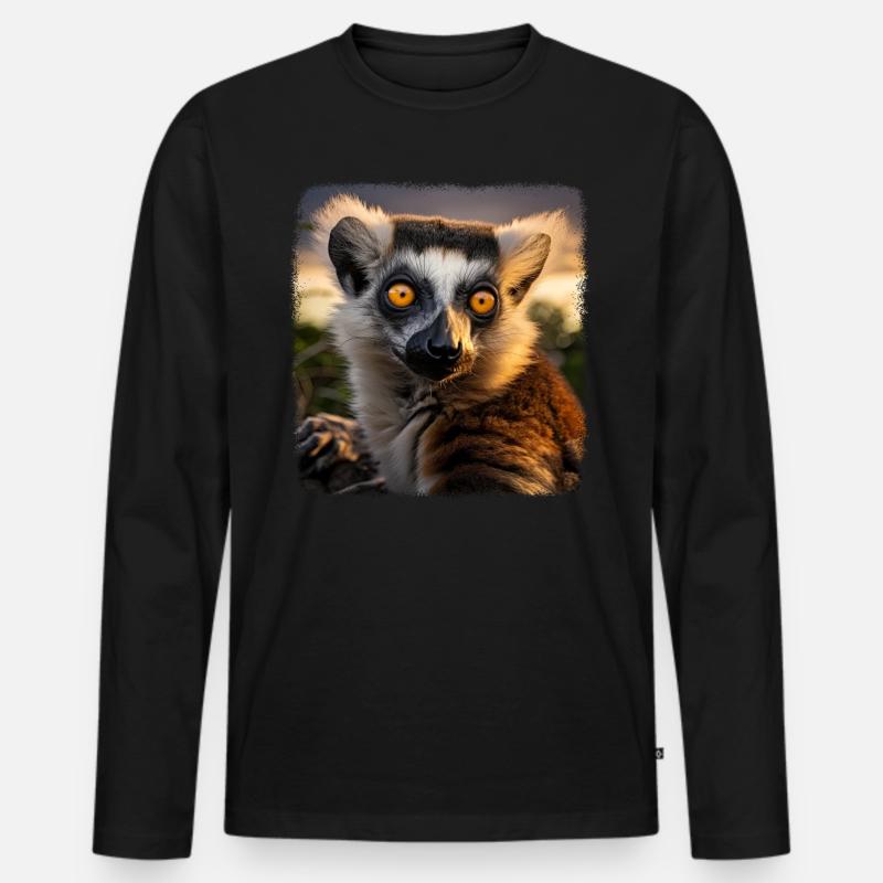 Kattas realistic Katta - Männer Premium Bio Langarmshirt - Schwarz