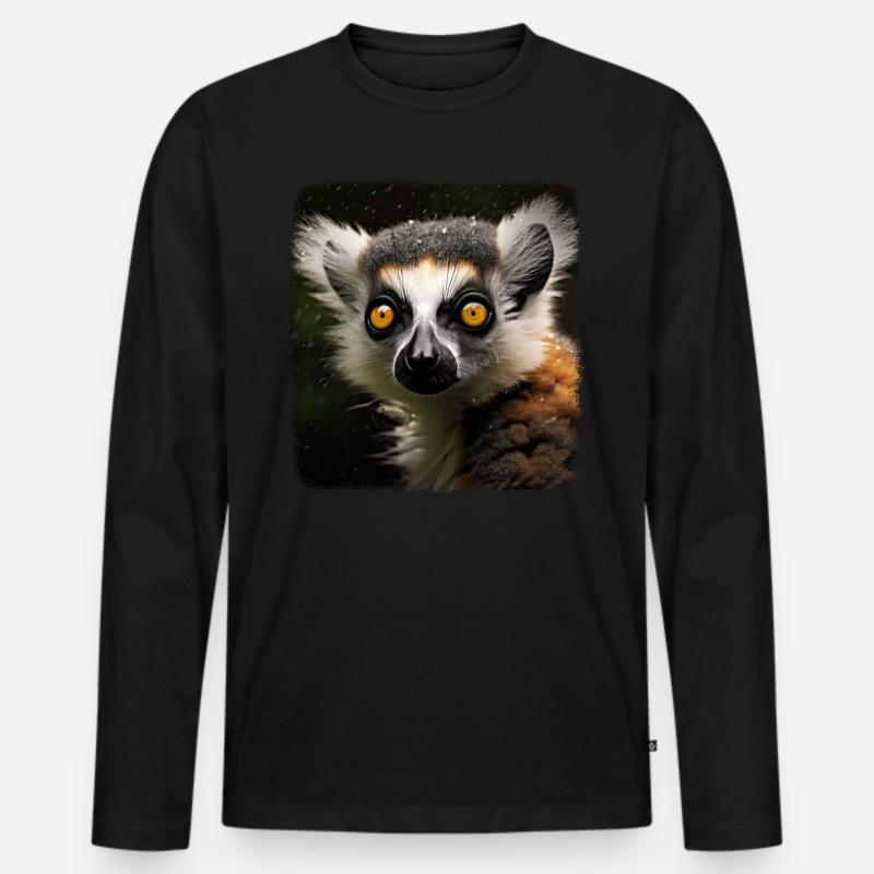 Kattas realistic Katta - Männer Premium Bio Langarmshirt - Schwarz