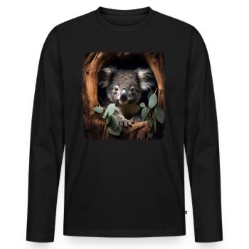 Koalas realistic Koala - Men's Premium Organic Long Sleeve Shirt - black - Front - Nico (187cm)