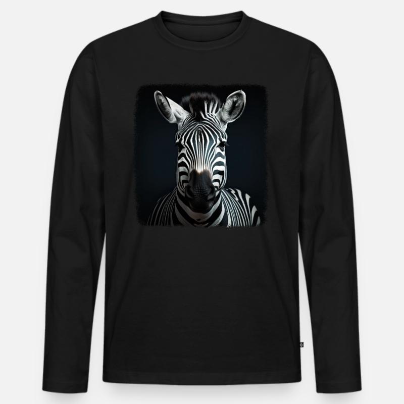 Zebras realistic Zebra - Männer Premium Bio Langarmshirt - Schwarz
