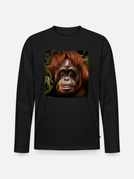 Orangutanger realistiske Orangutanger - Premium økologisk langærmet T-shirt til mænd - sort
