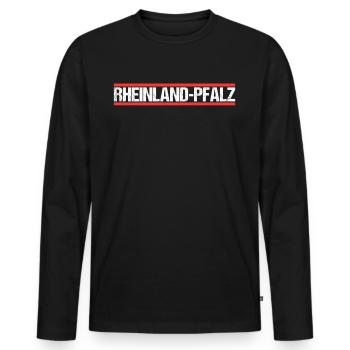 Rheinland Pfälzer Pfälzerin Rheinland Pfalz - Männer Premium Bio Langarmshirt - Schwarz - Vorne - Nico (187cm)