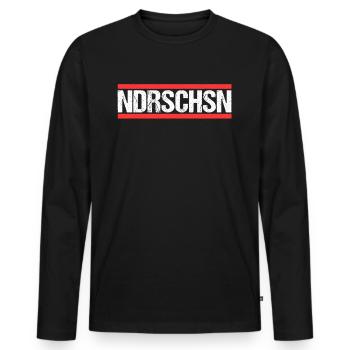 Niedersachse Niedersächsin Niedersachsen - Männer Premium Bio Langarmshirt - Schwarz - Vorne - Nico (187cm)