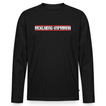 Meckpomm Mecklenburg Vorpommern - Männer Premium Bio Langarmshirt - Schwarz - Vorne - Nico (187cm)