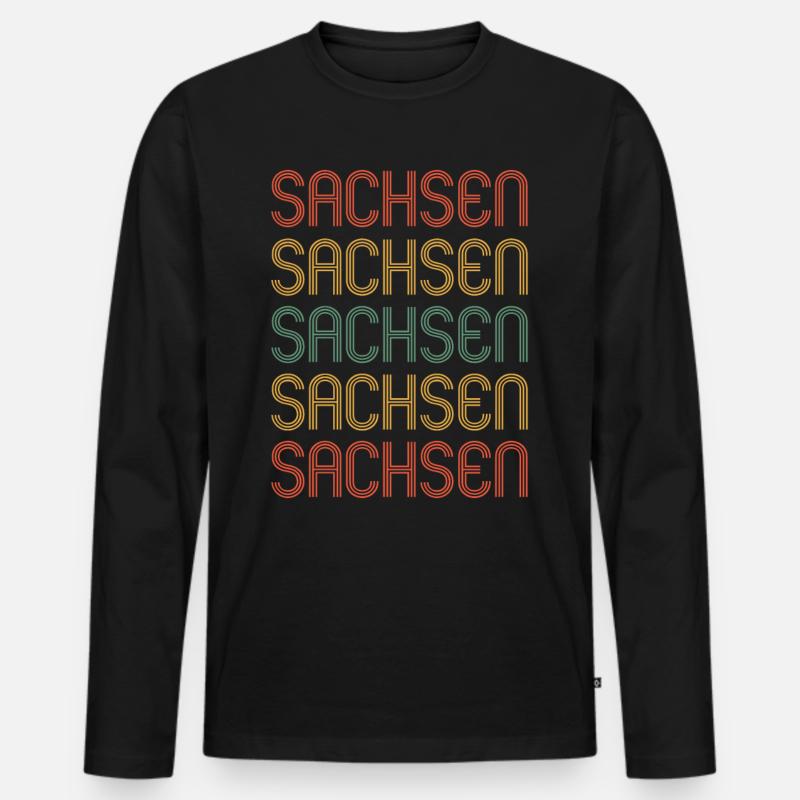 Sachse Sächsin Sachsen - Männer Premium Bio Langarmshirt - Schwarz