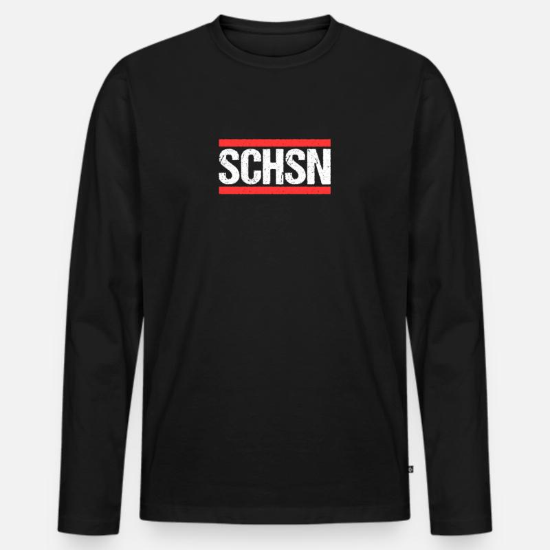 Sachse Sächsin Sachsen - Männer Premium Bio Langarmshirt - Schwarz