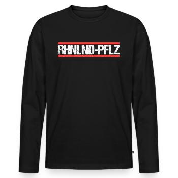Rheinland Pfälzer Pfälzerin Rheinland Pfalz - Männer Premium Bio Langarmshirt - Schwarz - Vorne - Nico (187cm)