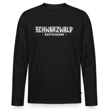 Forêt-Noire - T-shirt manches longues Premium bio Homme - noir - Devant - Nico (187cm)